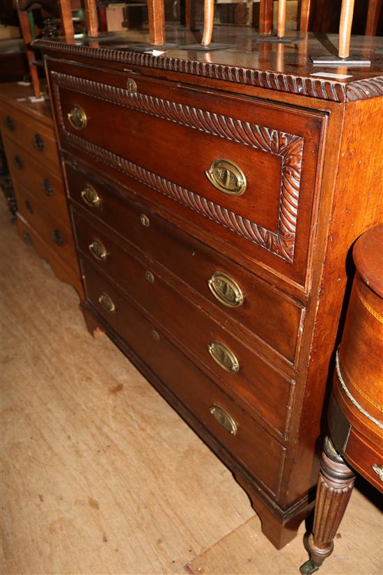 William IV mahogany secretaire chest of drawers